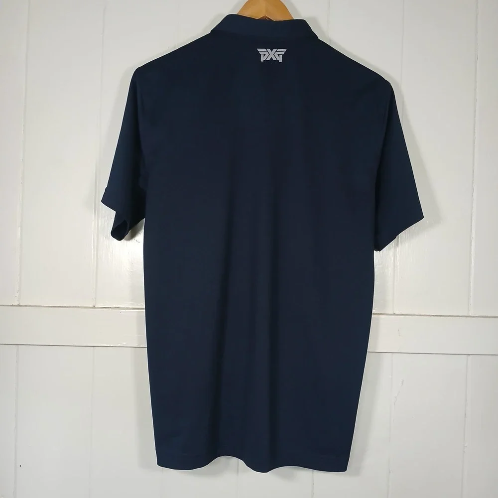 PXG Polo Shirt Mens Size M Navy Parsons Xtreme Golf Short Sleeve 15M-FL351F16